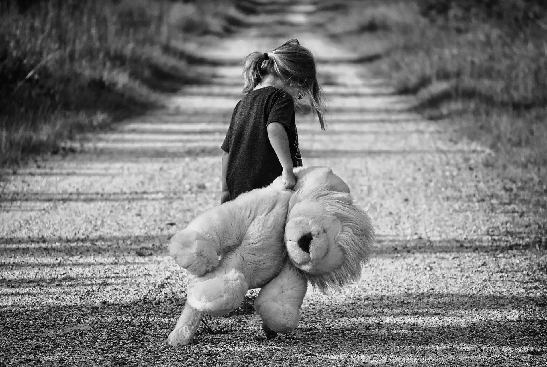 Girl Walking Teddy Bear